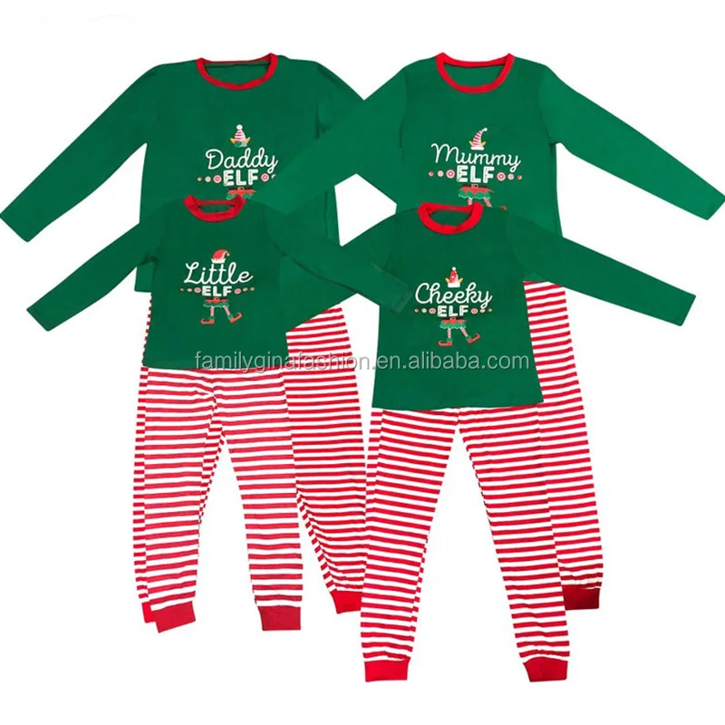 

Wholesale Personalized New Fashion Christmas Family Elf Pyjamas Sets, As pcs show