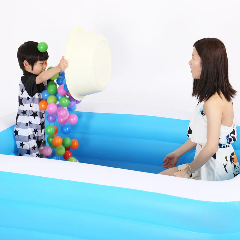 

Newbility PVC 305*180*55cm Large children's bubble bottom inflatable pool thickened household portable swimming pool, Blue