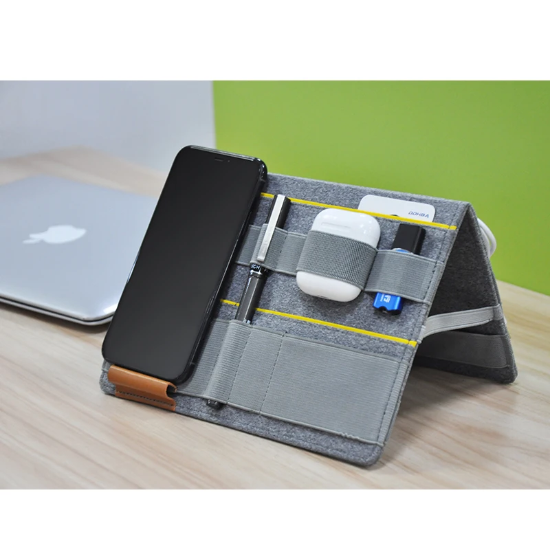 

DDHBA smart document bag desk phone holder tablet holder, Grey