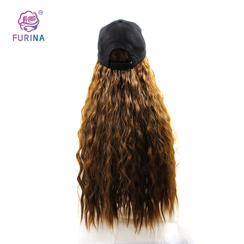 

Dynamic curly like wool long hair wig with high quality peaked cap female synthetic wig colored synthetic hair for women, Black/dark brown/light brown