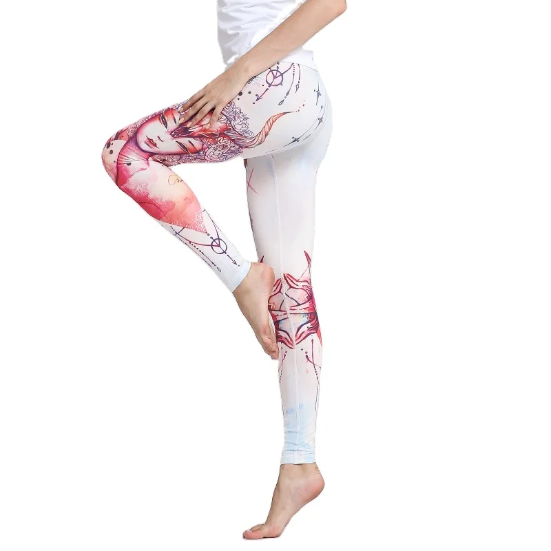 

High wait printing sports running tights workout fitness leggings custom design female athletic yoga pants, Customized colors