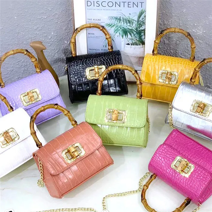 

2021 candy color mini handbags for women crocodile pattern small crossbody shoulder bag