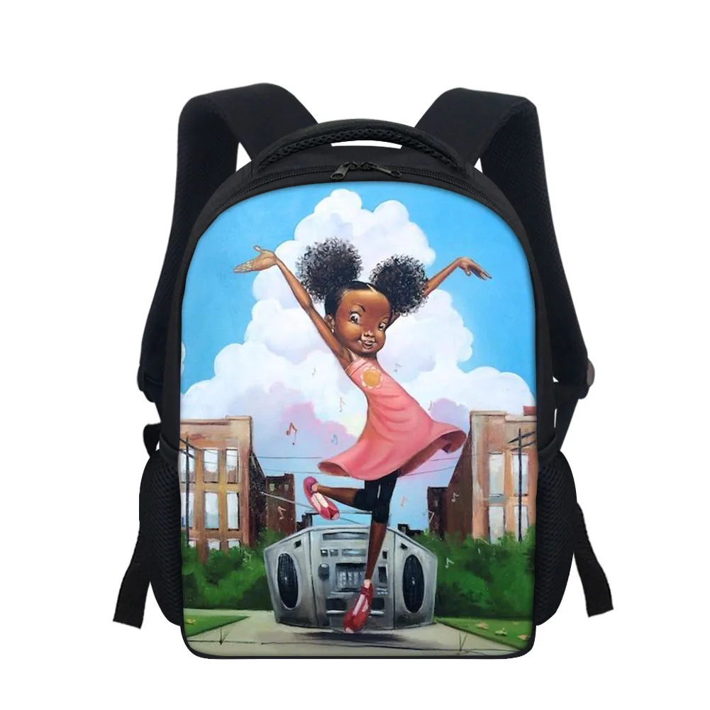 

12 inch Cartoon Cute Afro Girl Kids Backpack School Bag Beauty Princess Children Kindergarten Backpack Baby Girls Toddler Bag, Customized color