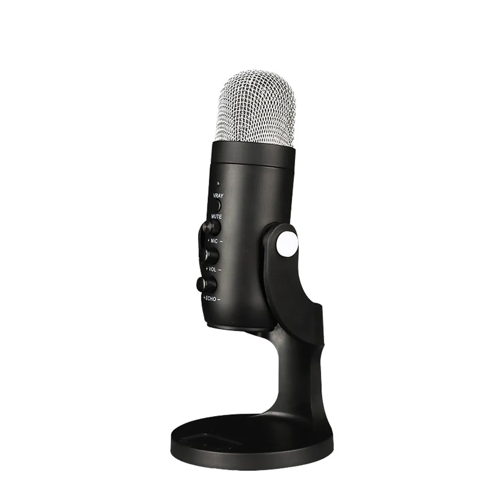 

USB capacitive mic microphone COMPUTER mobile phone games PS4 chat live karaoke recording noise reduction microphone, Black
