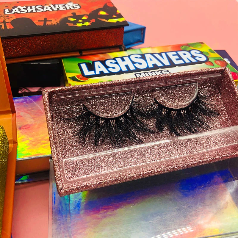 

New Arrival Luxury Beauty Nightmare Before Xmas Tree Ball Ornament Case Box Empty Christmas Eyelash Packaging, Natural black