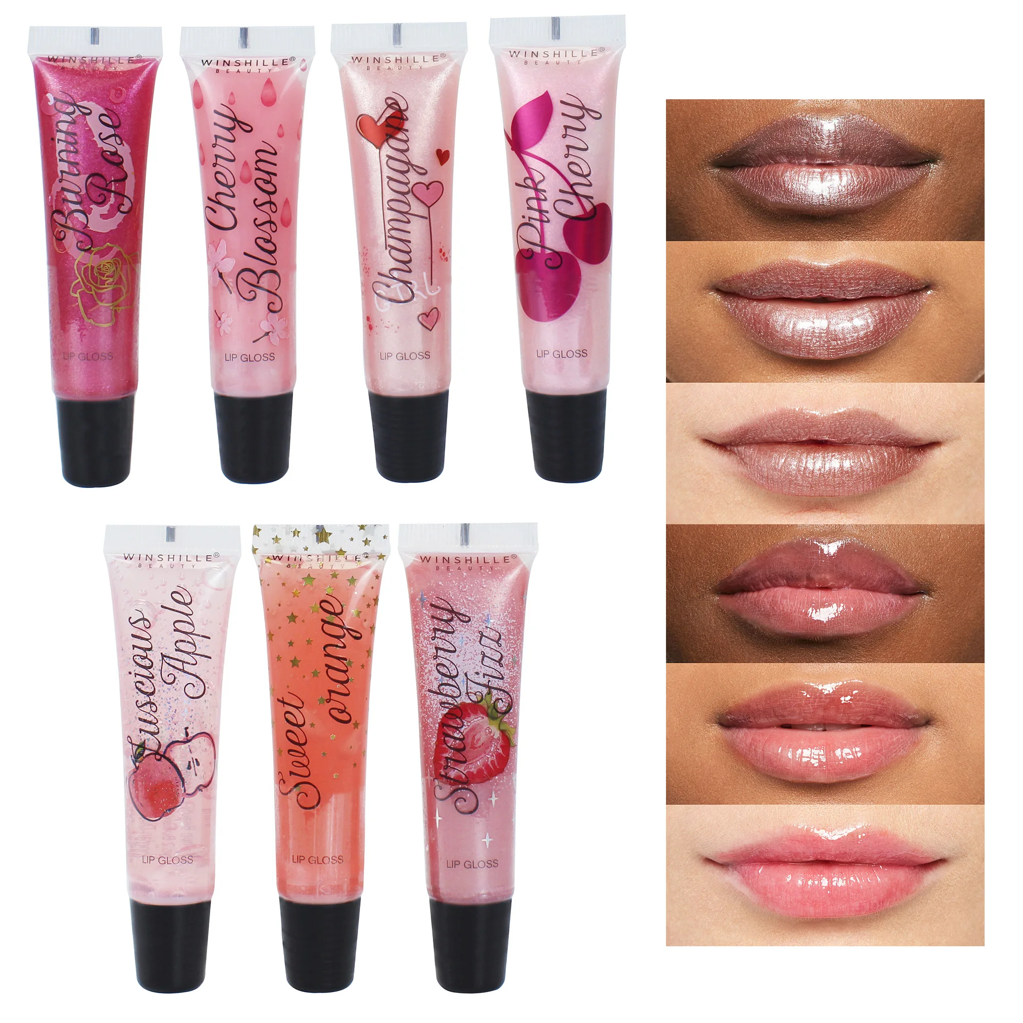 

wholesale vendor clear fruit nude glitter plumping gloss lip gel lip gloss