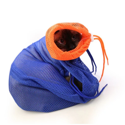 

Pet simons cat Grooming nail cutting bathing anti scratch injections Mesh washing Multifunctional bag, Blue,white,green,purple,pink,gray