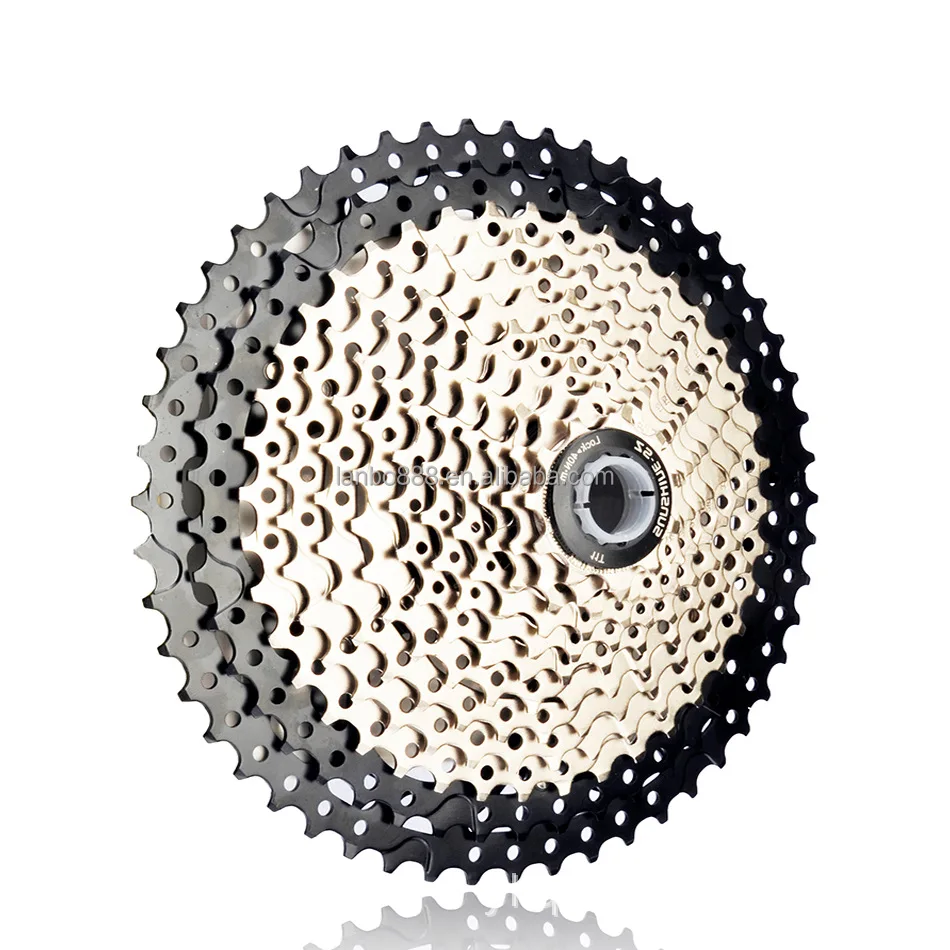 

SUNSHINE MTB Cassette 8/9/10/11/12 Speed 40/42/46T/50T/52T Mountain Bicycle Freewheel Bike Sprocket Cassette, Silver/black