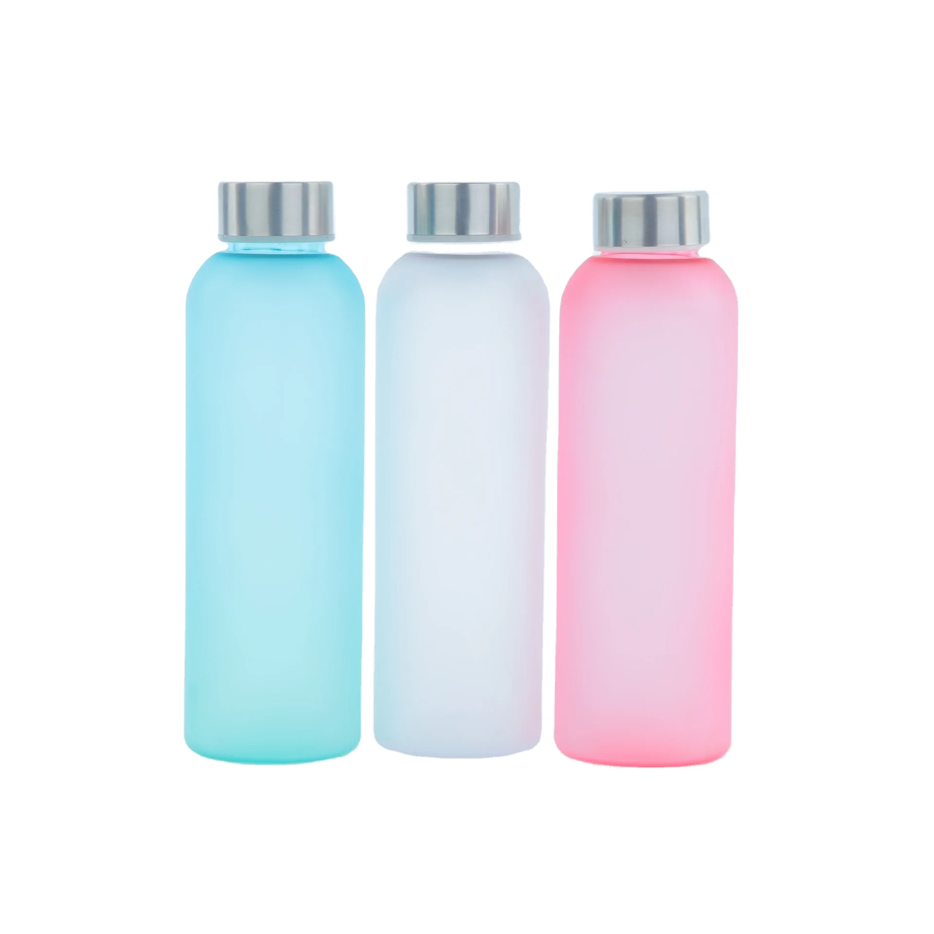 

Custom bpa free travel sport frosted glass bottle glass water bottle