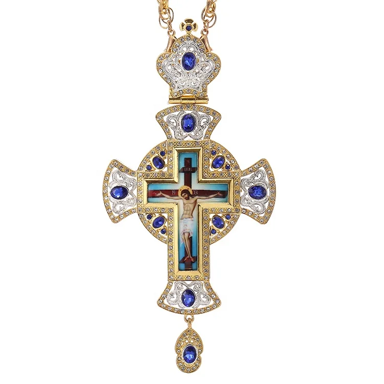 

High quality Greek religious cross priest Pendant Necklace Christian big badge jewelry Cross Necklace, Picture