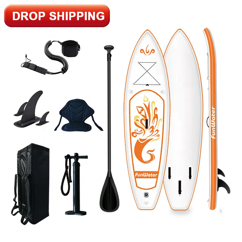 

FUNWATER drop shipping sup paddle board inflatable sup stand up paddleboard sub board water sporting, White