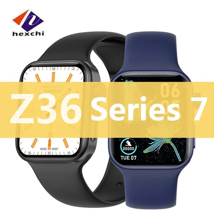 

2021 Watch series 7 new flat edged design smartwatch z36 reloj intelligente watch7 Z36 smart watch serie 7