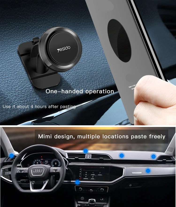 Yesido Wholesale Mini Mobile Phone 4Pcs Magnets Mount Bracket Universal Magnetic Car Phone Holder