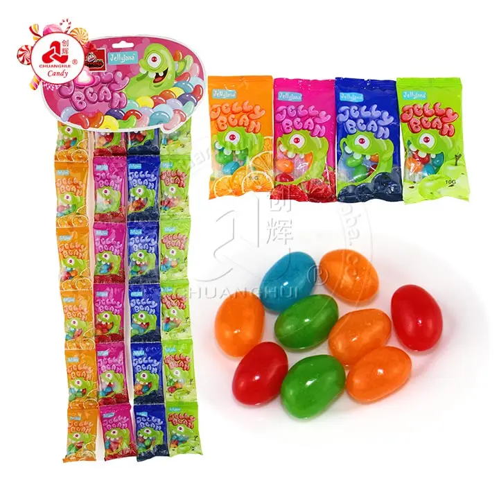 
10g colorful Jelly bean fruit flavor soft candy in bag Hanging  (62348381467)