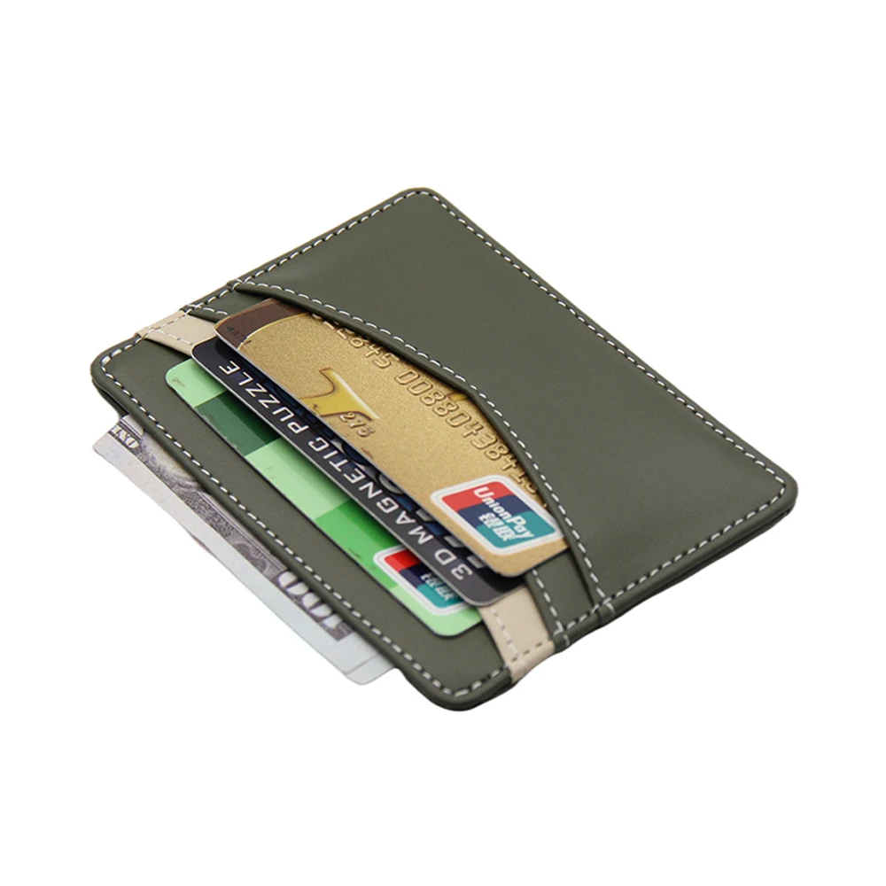 

Slim Minimalist Front Pocket Wallet RFID Blocking Leather Credit Card Holder Card Cases