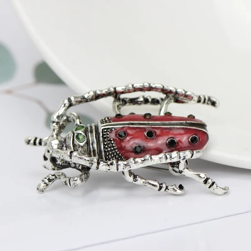 

Exotic style new diamond painting oil cartoon long beetle insect brooch creative dress rhinestone brooch word pin