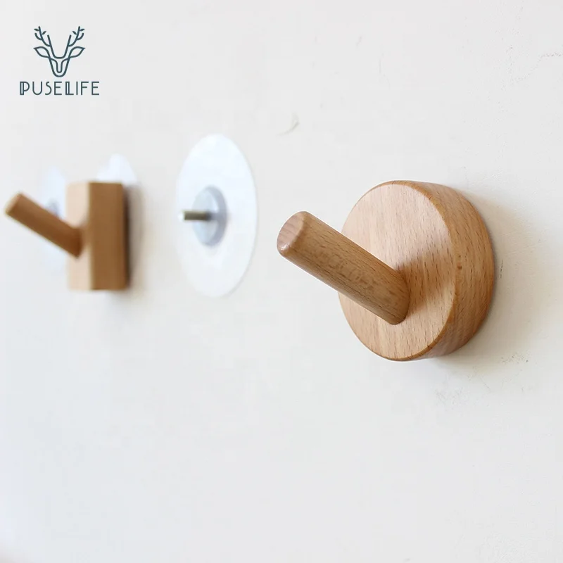 

Wholesale natural environmental protection home decoration clothes hook wood hook wall, Original wood color