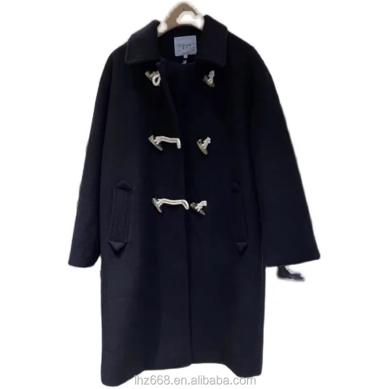 

Customized wholesale fashion ladies winter lonng trench coat cashmere wool coat women
