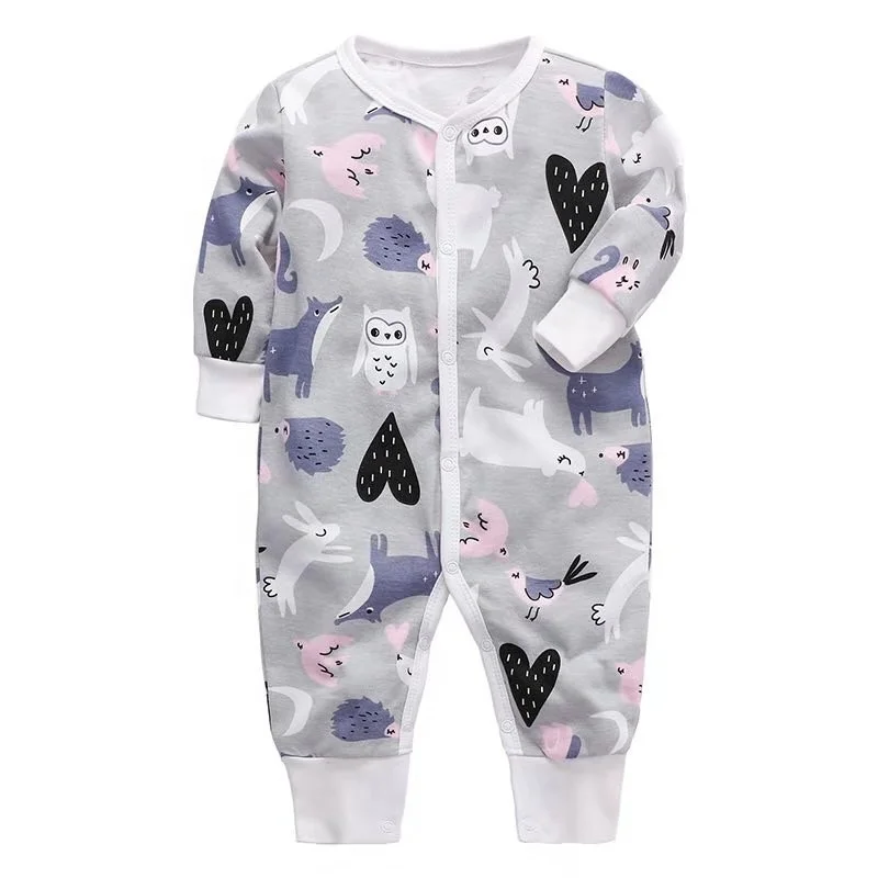 

High Quality Cute Infant Pajamas Footless baby Winter Romper Long Sleeve baby onesie pajamas, Colorful