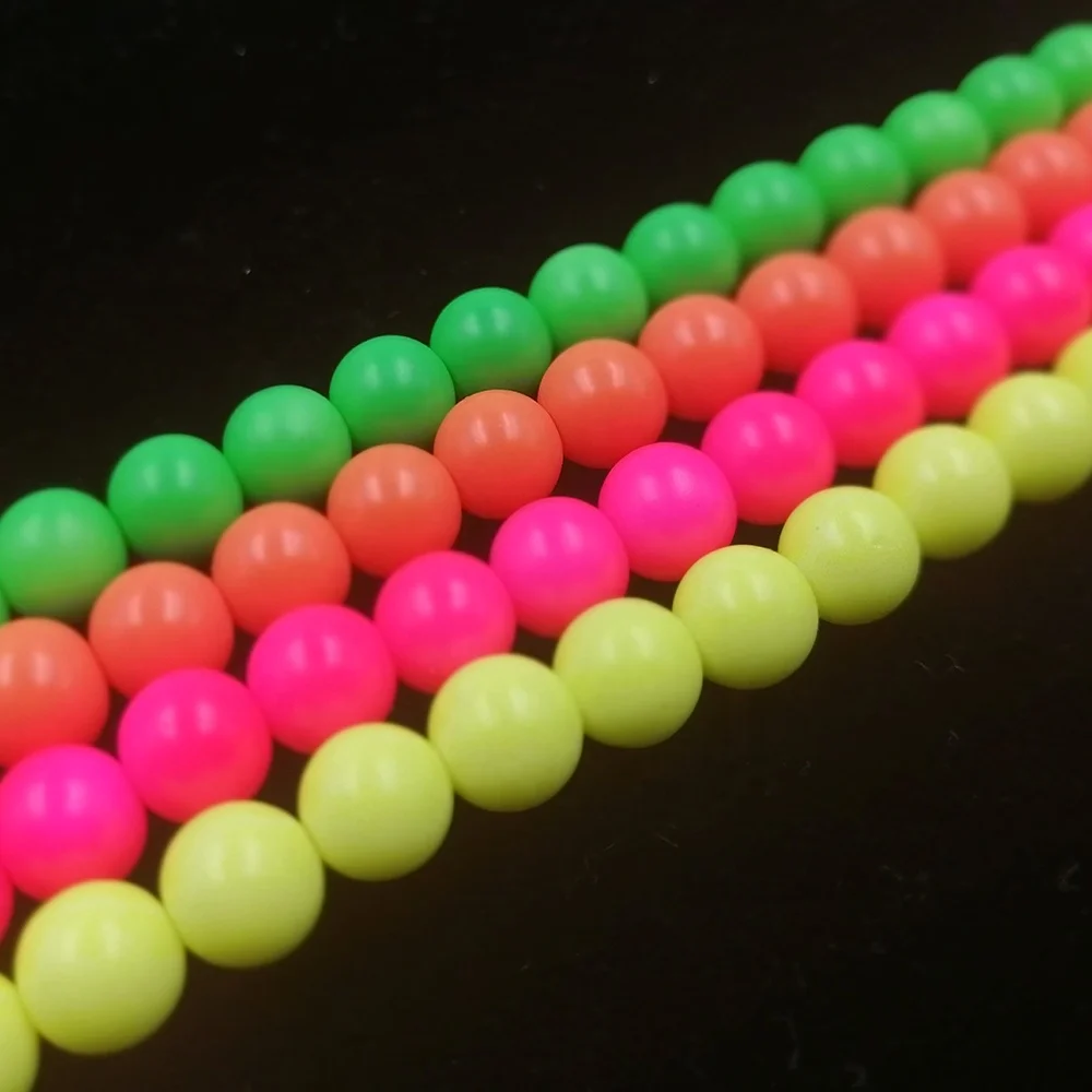 

4mm 6mm 10mm Swar Ovski Crystal Neon Yellow Pearl Glass Matte Neon Candy Color Glass Beads For Jewelry Making, Any color is ok(customers's color or choose colors from our card