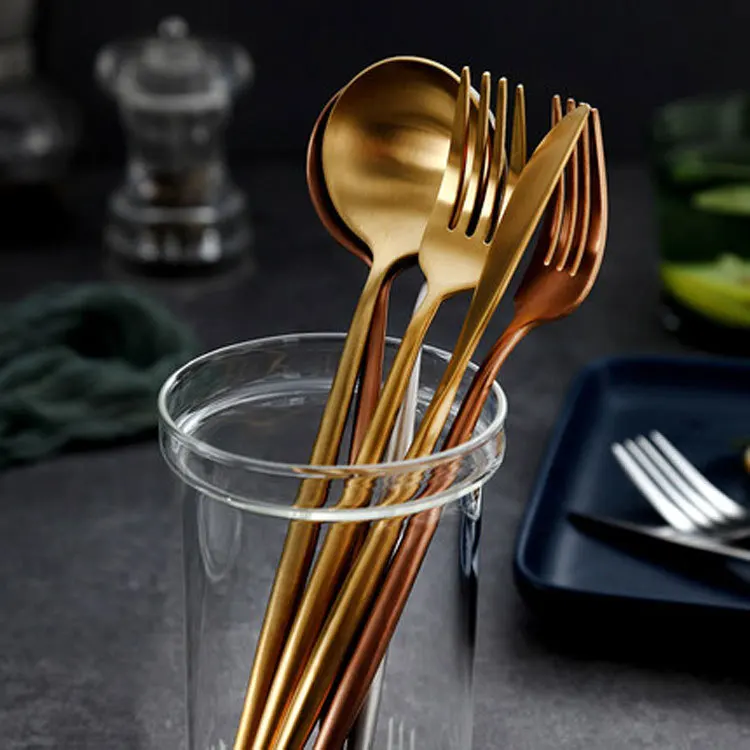 
Stainless steel tableware steak knife fork spoon and chopsticks customized stirring coffee spoon Flatware Tableware Cutlery Set 