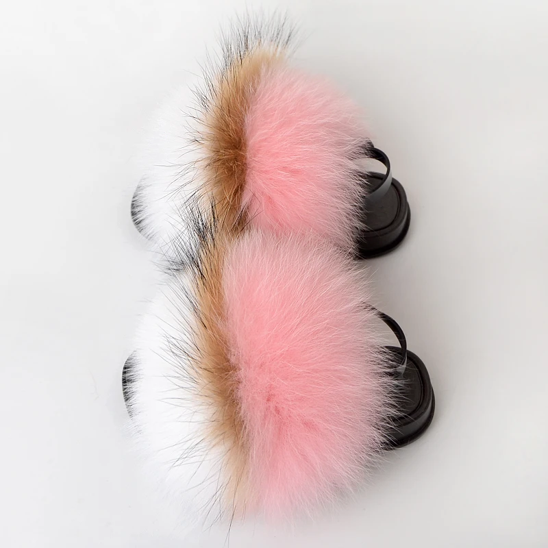 
Multicolor Genuine Super Soft Fox Children Fur Sandals Shoes Kids Fur Sandals Shoes Baby Fur Sandals 