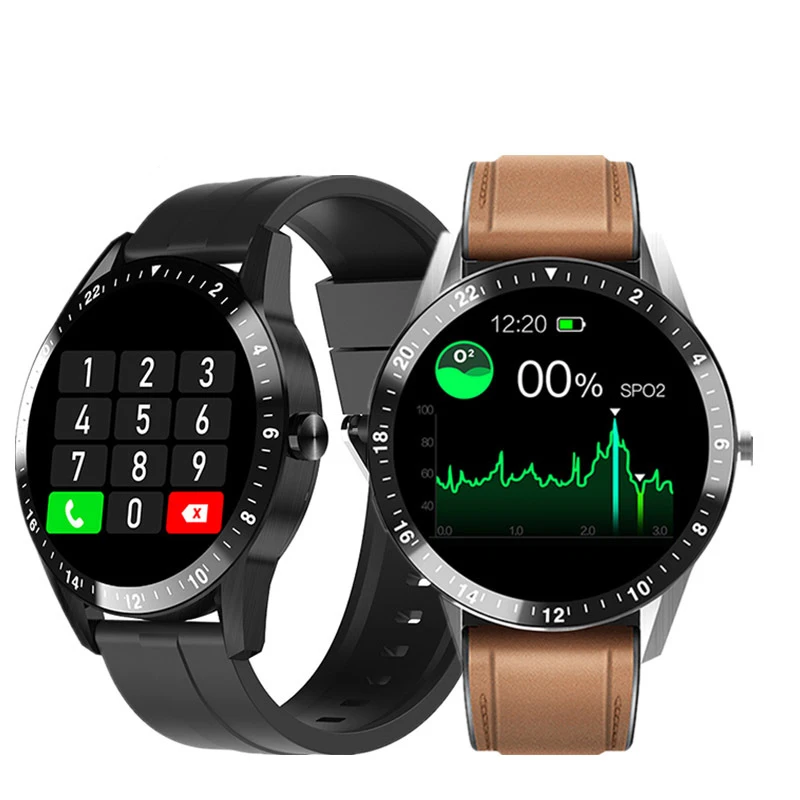 

S1 Smart Bracelet Phone Conversation Heart Rate Blood Pressure Monitoring Exercise Meter Step Reminder Circular Screen Factor, Brown/black