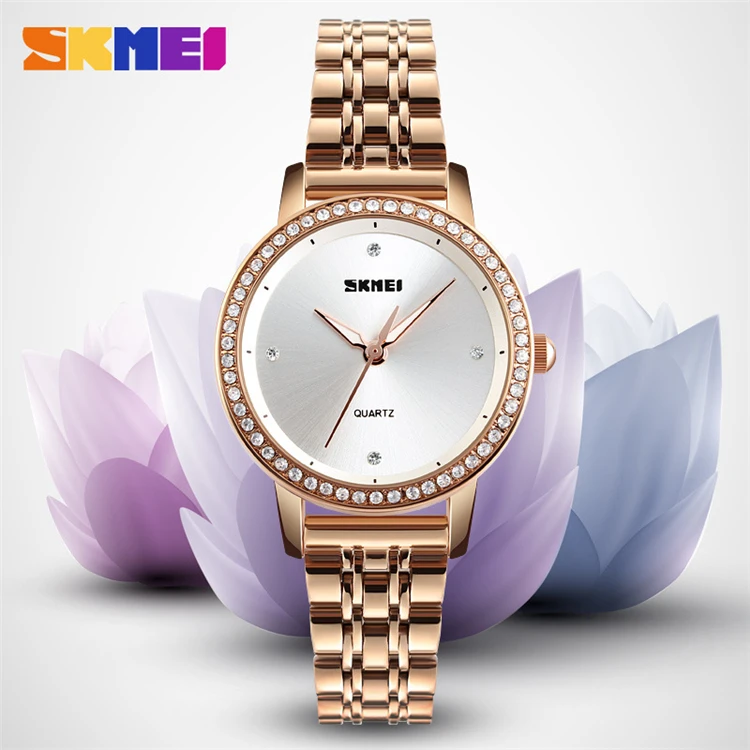 

SKMEI 1311 Fashion Women Casual Dress Rhinestones Watch Waterproof Girls Fashion Quartz Clock elegence ladies watch