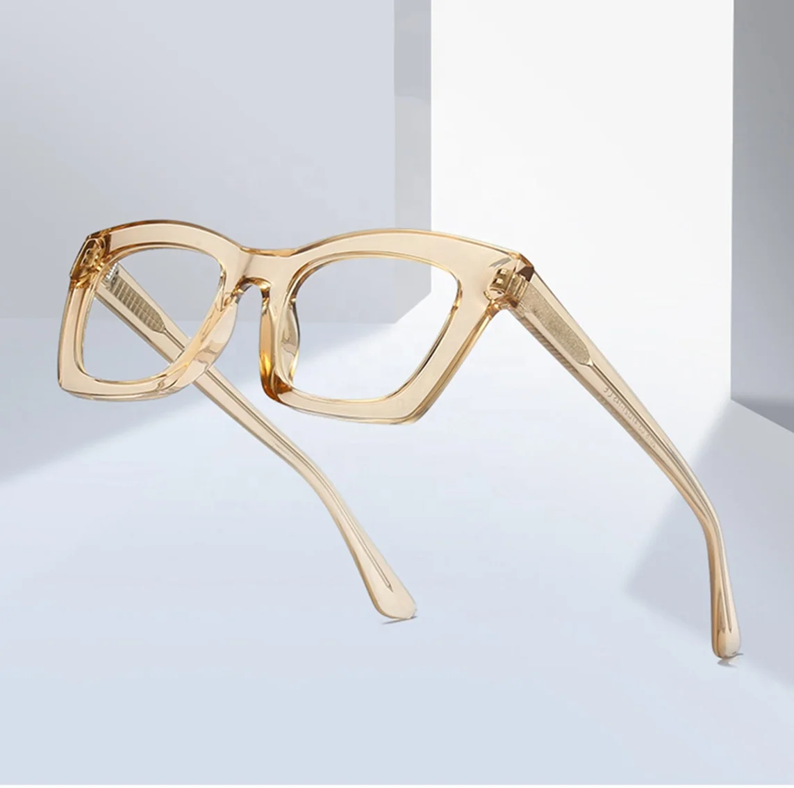 

2021 Wholesale Fashion Design TR90 Square Eyewear Anti Blue Light Eyeglasses Thick Optical Frame For Women