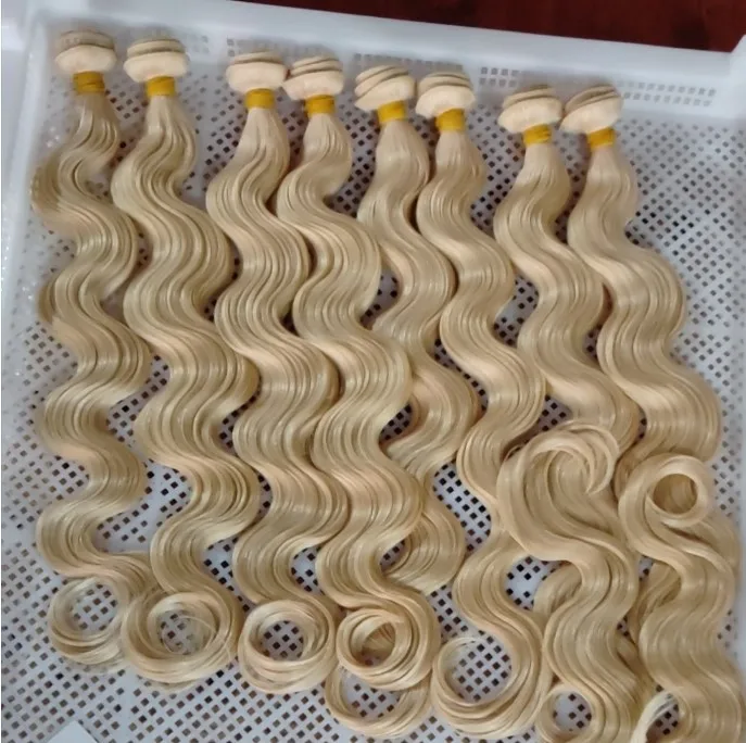 

Factory Wholesale Cheap Brazilian Blond Color Hair Bundles, Custom