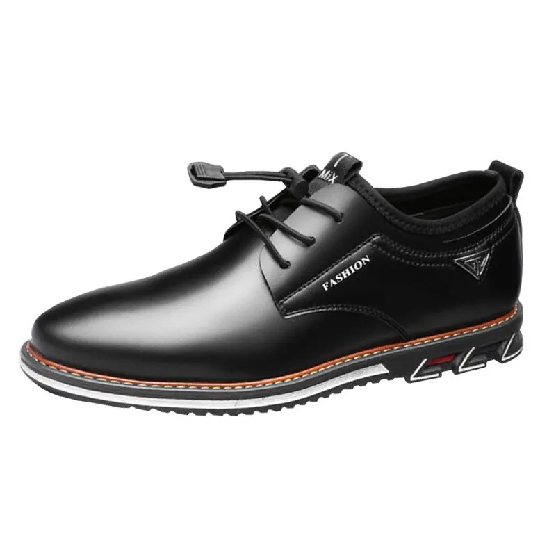 

Fashion Office wear lace-up men's comfortable leather dress shoes men casual black big sizes plus 48