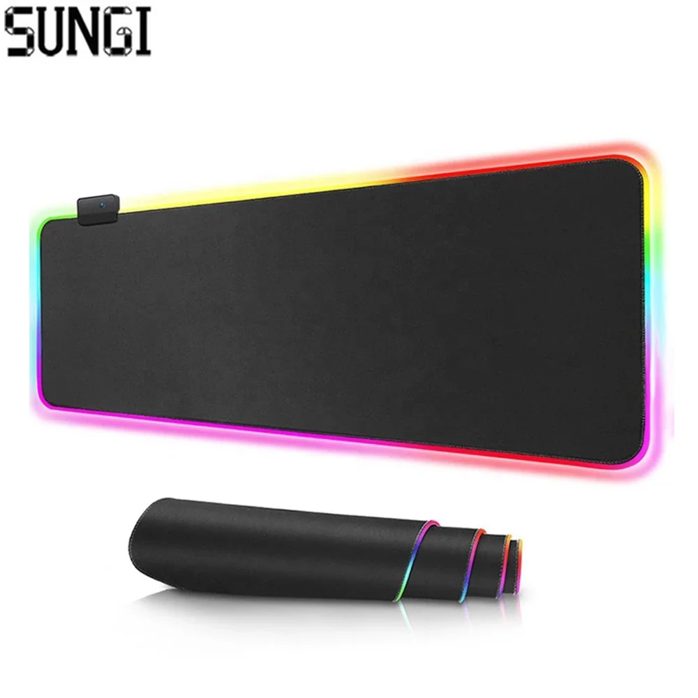 

Stock Wireless Charging Gaming Mouse Pad with RGB Light Large Black Keyboard Leather Mouse Pads Custom Led Game Pad