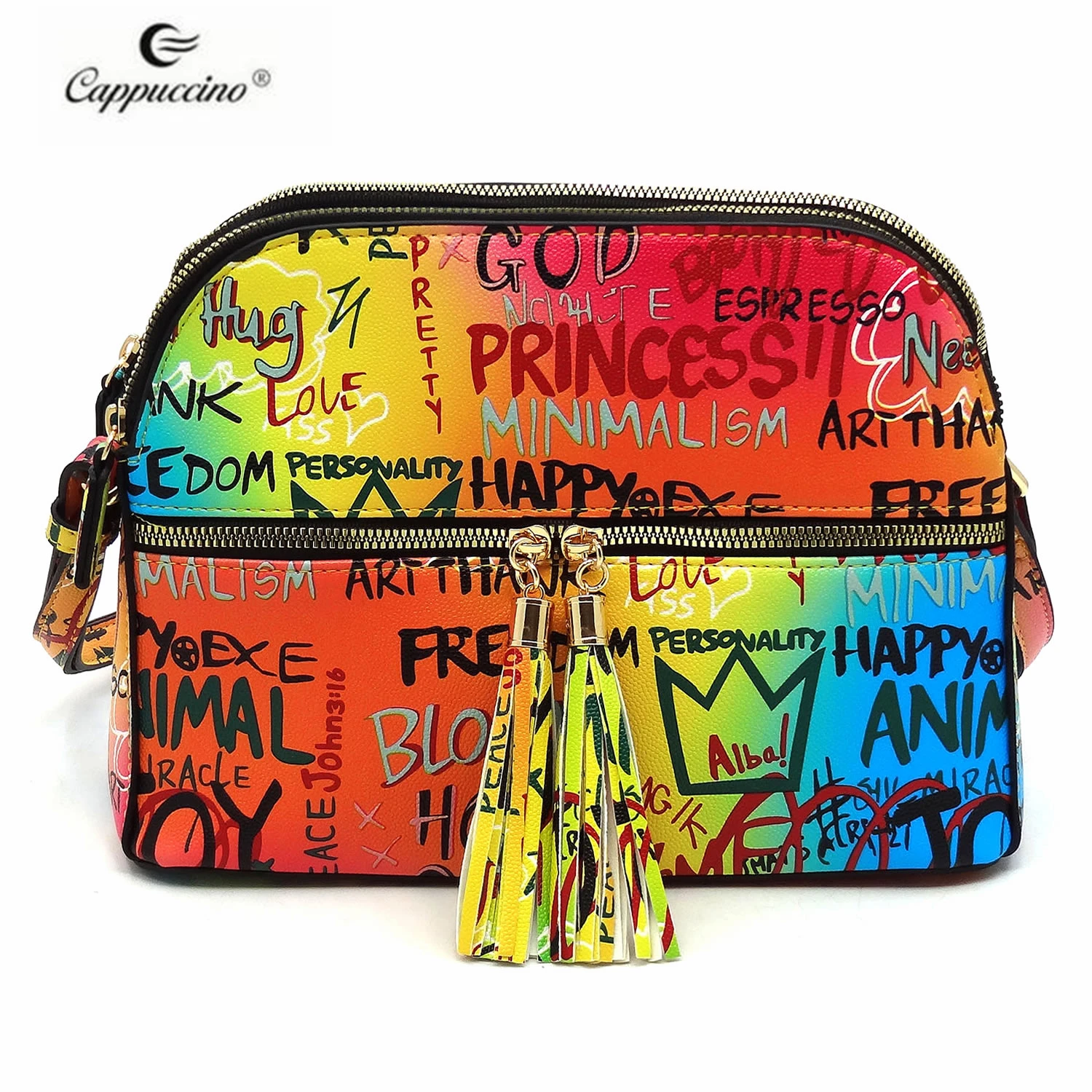 

Unique Newest Multi Graffiti Tassel Zipper Handbags Crossbody Graffiti Handbags Graffiti Shoulder Handbags And Bags For Women, As photo