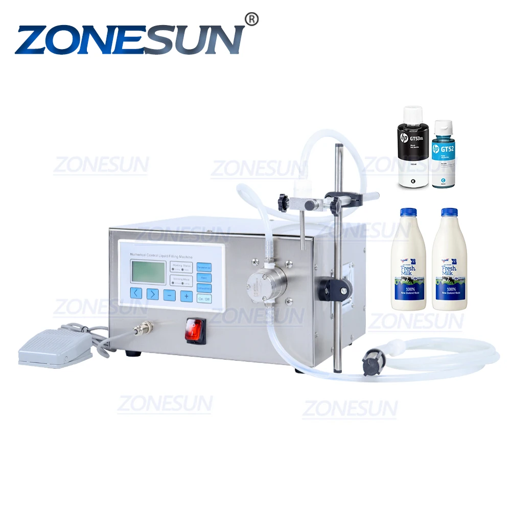 

ZONESUN ZS-MPZ1 Single Head Magnetic Pump Semi Automatic Quantitative Beverage Juice Essential Oil Liquid Bottle Filling Machine