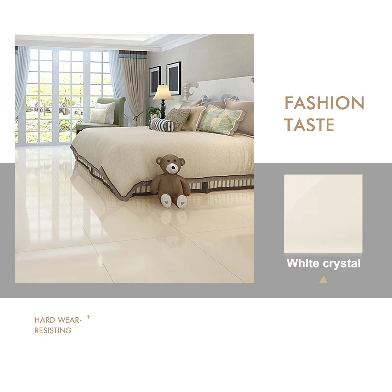 White Crystal Double Charge Vitrified Porcelain Floor Tiles 600x600mm