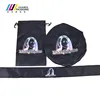 Guangzhou Factory Price Customized Logo Set Of Beautiful Shiny Hair Stain Bag And Hair Bonnet With Head Wrap