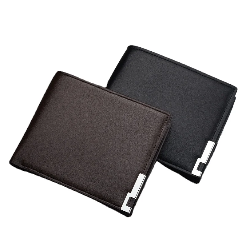 

High Quality Small Billfold Mens Leather Wallet purse for men Passport Card, Black,coffee