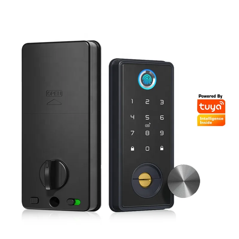 

Tediton Smart Fingerprint Deadbolt Lock Tuya APP WIFI Keypad Mechanical Key Combination Deadbolt Smart Lock