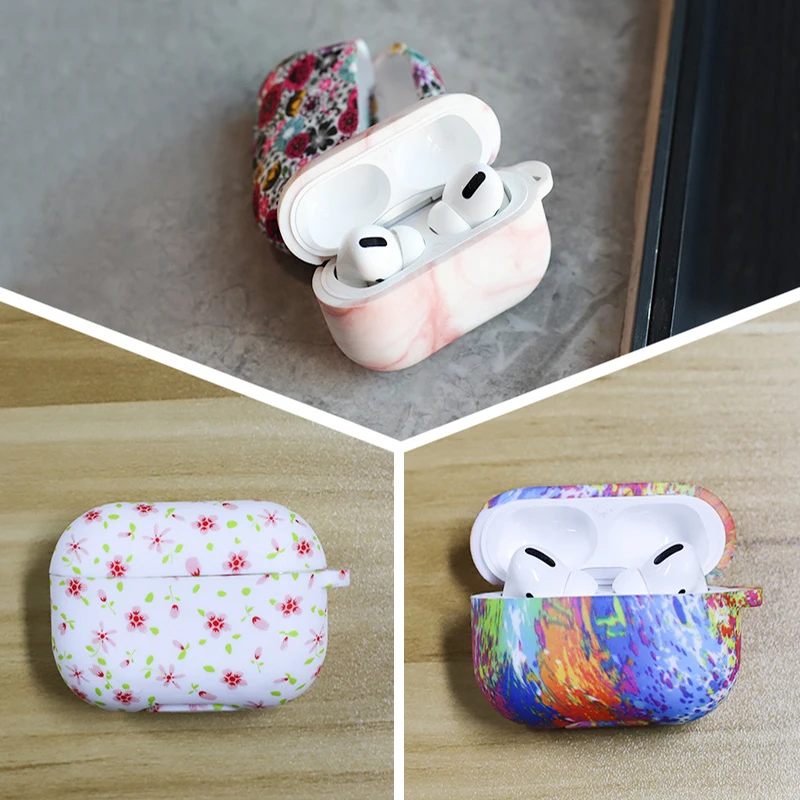 

BOORUI painted design silicone earphone cover case for airpod pro case fashion with hook cases for airpods 3, 28 kinds of color