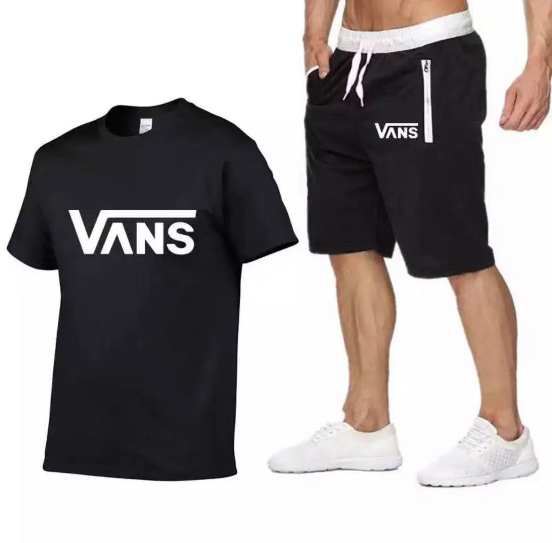 

Hot selling factory directly selling custom print logo summer two pieces shorts sets for men