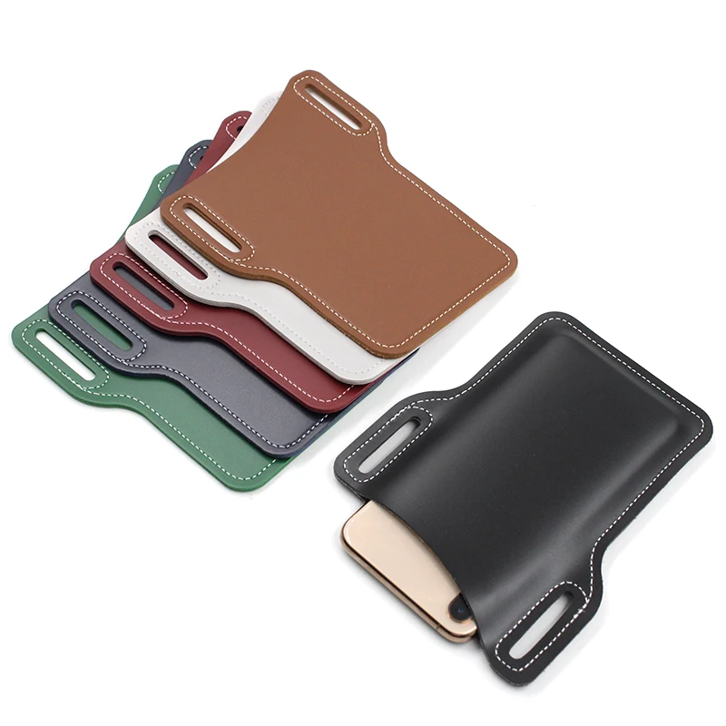 

simple design promotional cell phone hanging waist Sleeve, Black,dark brown,coffee brown