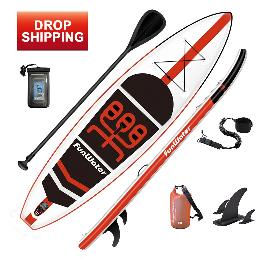 

FUNWATER drop shipping sup paddle board hydrofoil stand up surfboard sup inflatable board, Orange