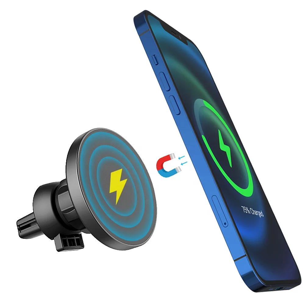 

*Dropshipping* Compatible with phones which has wireless charging function Magnetic Qi Wireless Car Mount Charger, Black