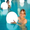 Cordless Waterproof IP68 light up colorful Garden Ornaments 35cm Plastic Floating Led Pool Balls