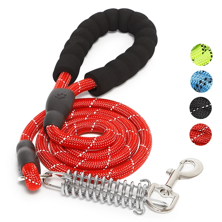 

correas de perro Rope-Dog-Leashes Reflective Nylon Rope Spring Explosion Pet Dog Leashes, Red/black