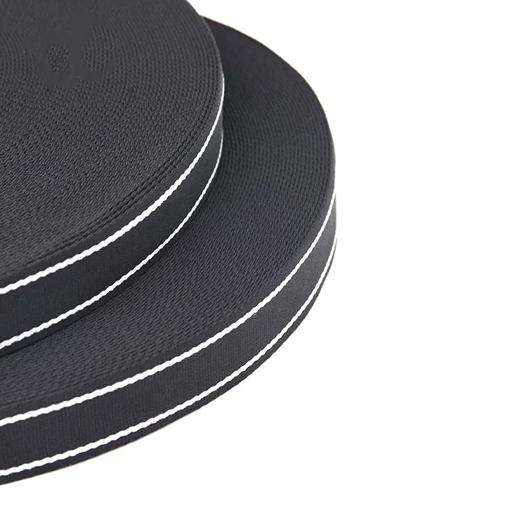 

High Quality Black Jacquard Polyester Webbing in Stock, Custom