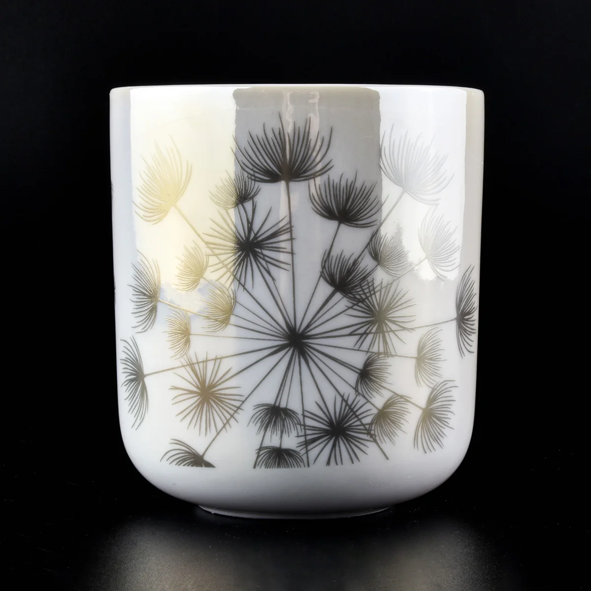 glossy white ceramic candle jars in bulk