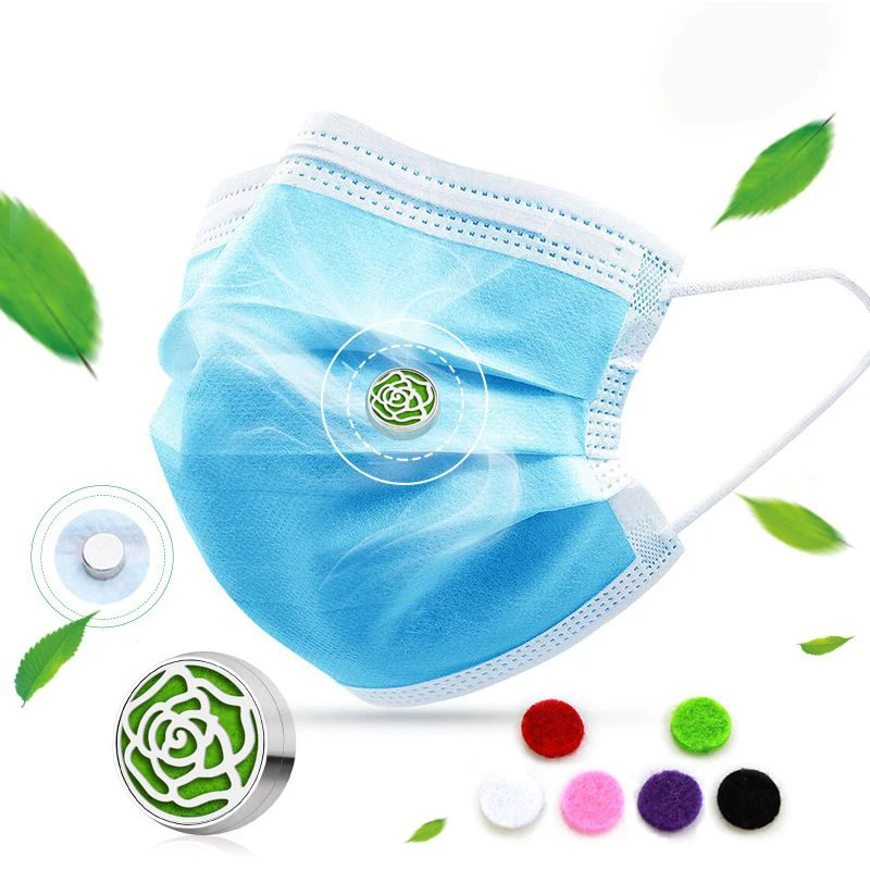 

stainless stell hollow anti odor masking breathing essential oil diffuser clip magnetic clasp for aromatherapy buckle