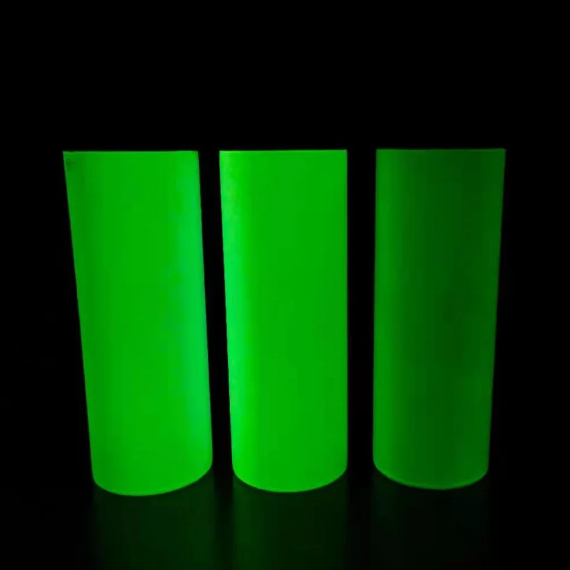

Watersy white 20 oz uv activated sublimation color changing skinny tumblers sunshine cup glow in the dark 20oz in bulk, Customized color