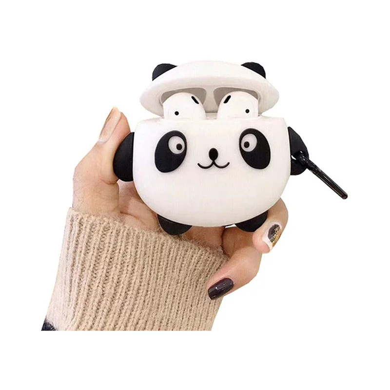 

3D White Panda Cartoon Animal Design Case Accessories Silicone Shockproof Protector Decoration Cases Cover for Apple 1:1